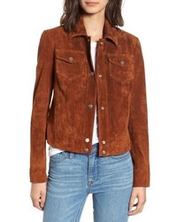 Andrew Marc Tumbled Suede Trucker Jacket