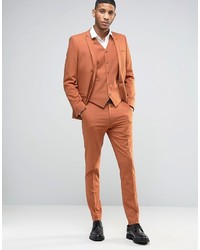 Asos Skinny Suit Pants In Rust