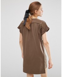 People Tree Organic Cotton Roll Sleeve Tunic Dress