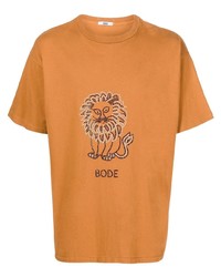 Bode Rhinestone Embellished Lion T Shirt