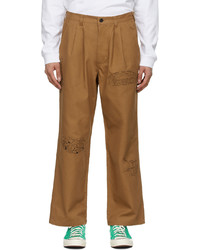 Tobacco Embroidered Chinos