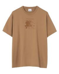 Burberry Embroidered Logo Cotton T Shirt