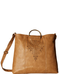 Tobacco Embroidered Leather Bag