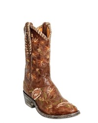 50mm Floral Embroidered High Boots