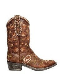 50mm Floral Embroidered High Boots