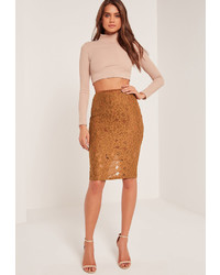 Tobacco Embroidered Skirt