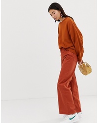 Weekday Ace Wide Leg Jeans In Rust