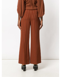 Chloé Flared Pinstriped Trousers