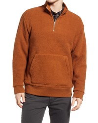 Madewell Resourced High Pile Fleece Half Zip Sweatshirt In Warm Coffee At Nordstrom
