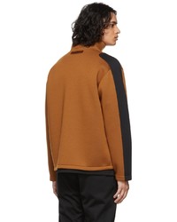 Zegna Tan Black Outdoor Capsule Usetheexisting Half Zip Sweatshirt