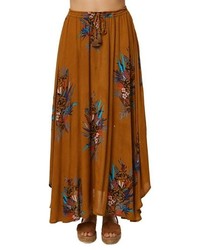 Tobacco Floral Maxi Skirt