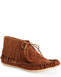 Aeropostale Faux Suede Fringed Moccasin Bootie