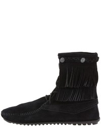 Minnetonka Double Fringe Front Lace Boot Lace Up Boots