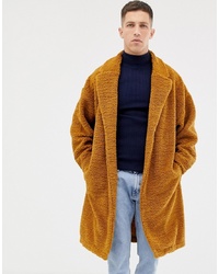 ASOS DESIGN Extreme Oversized Duster Jacket In Brown Borg