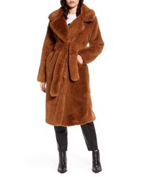 NA-KD Longline Faux Fur Coat