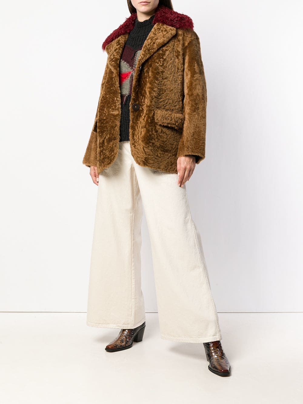 Sylvie Schimmel Oversized Collar Shearling Coat, $1,480 | farfetch.com ...