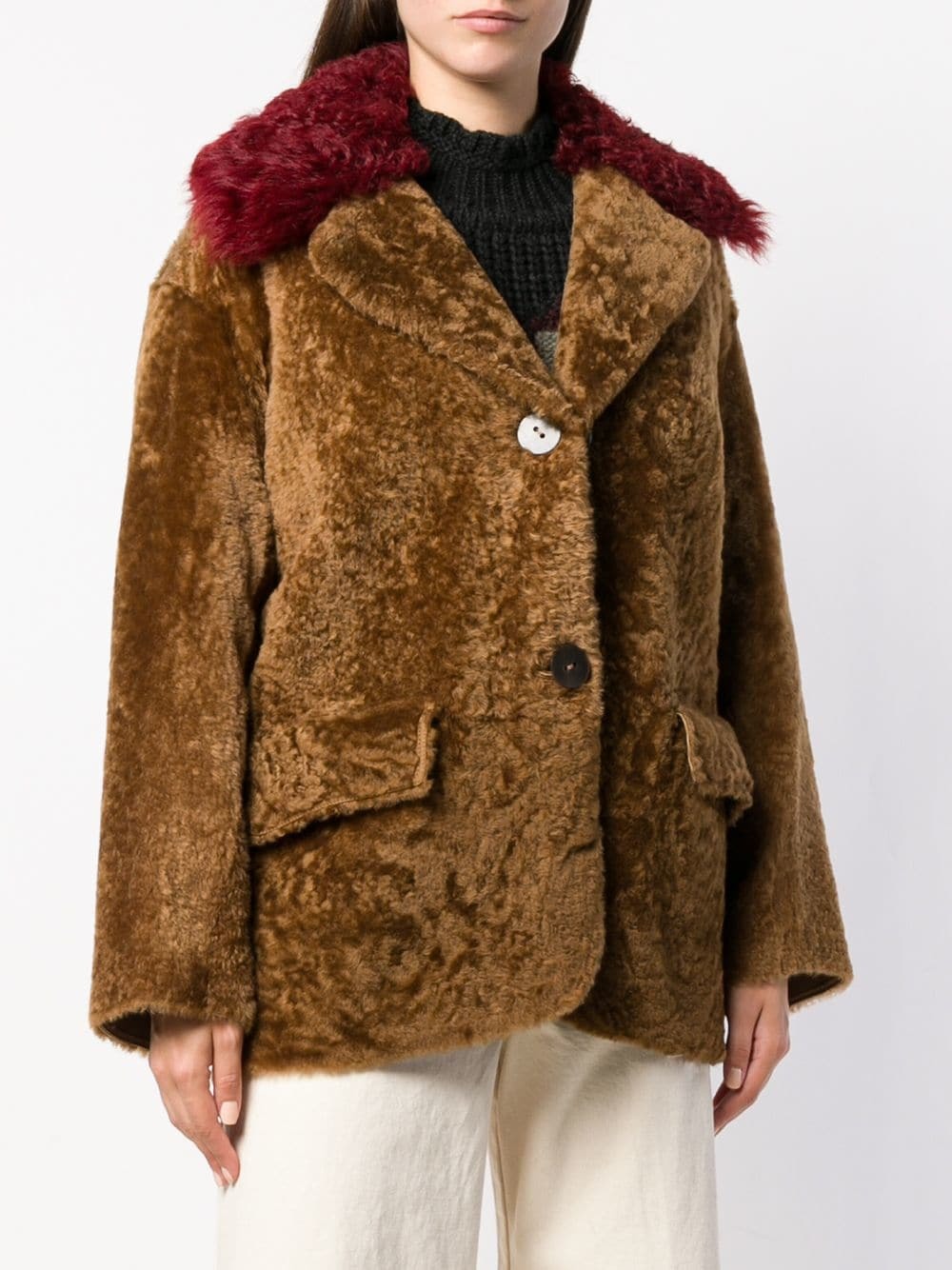 Sylvie Schimmel Oversized Collar Shearling Coat, $1,480 | farfetch.com ...