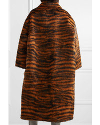 Bottega Veneta Oversized Tiger Print Llama Blend Coat