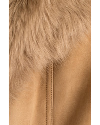 Burberry Suede Coat With Fur Collar