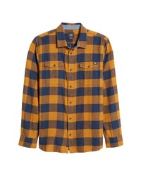 Vans Aliso Classic Fit Buffalo Check Button Up Shirt In Dress Bluesbuckthorn Brown At Nordstrom