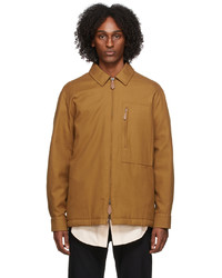 Burberry Brown Twill Casual Zip Shirt