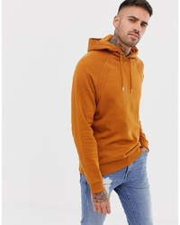 ASOS DESIGN Hoodie With Rib Inserts In Brown