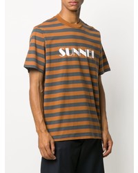 Sunnei Logo Striped T Shirt