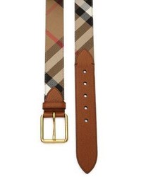 Burberry Striped Cotton Leather Belt