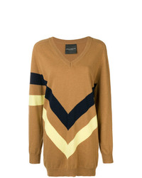 Erika Cavallini Boxy Striped Print Sweater