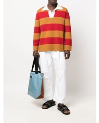 Sunnei Striped Cotton Polo Shirt