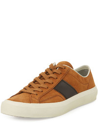 Tom Ford Cambridge Suede Striped Low Top Sneakers