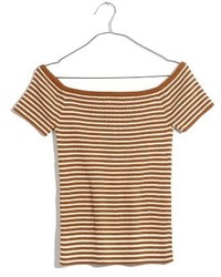 Madewell Stripe Off The Shoulder Tee