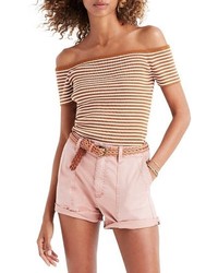 Madewell Stripe Off The Shoulder Tee