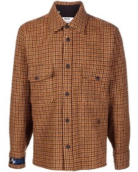 Tobacco Houndstooth Long Sleeve Shirt