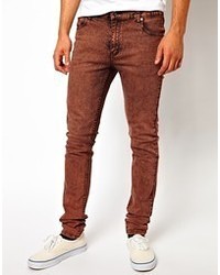 Cheap Monday Jeans Tight Skinny Fit In Remake Brown