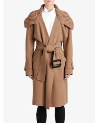 Burberry Knitted Wool Cashmere Wrap Coat
