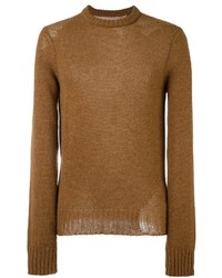 Tobacco Knit Crew-neck Sweater