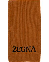 Zegna Orange Logo Scarf