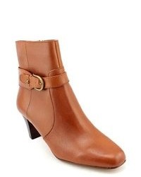 ANNE Klein Ak Gansee Brown Leather Fashion Ankle Boots Uk 75