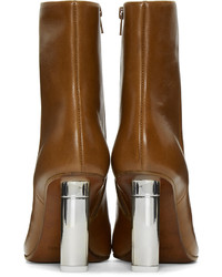 Vetements Brown Leather Ankle Boots