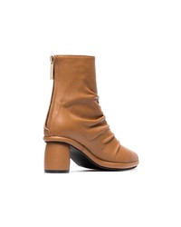 Reike Nen Camel Shirring 80 Leather Ankle Boots