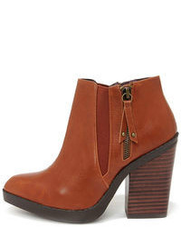 Chelsea Crew Krystle Cognac Pointed Toe Ankle Boots