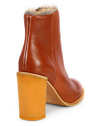 See by Chloe Fur Lined Leather Ankle Boots