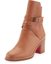 Christian Louboutin Karistrap Leather 70mm Red Sole Ankle Boot