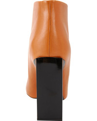 Rochas Lacquered Heel Ankle Boots