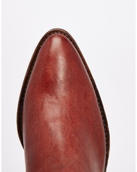 Selected Femme Bobi Cognac Leather Ankle Boots