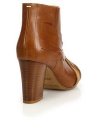 Maison Margiela Twisted Leather Stacked Heel Booties