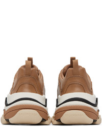 Balenciaga Brown Triple S Sneakers