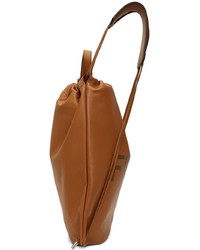 Fendi Brown Leather Logo Backpack