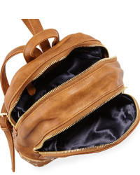 Neiman Marcus Distressed Grommet Trim Backpack Cognac
